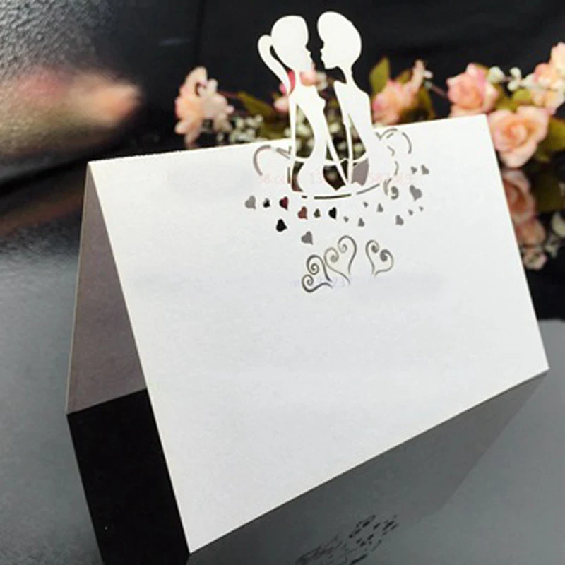 50pcs Kiss Laser Cut Table Name Place Cards Favor Table Name Message Setting Card Baby Shower Wedding Birthday Party Supplies (5)