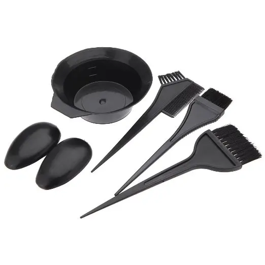 

5Pcs Hairdressing Brushes Bowl Combo Salon Hair Color Dye Tint Tool Set Hair Coloring Kit Black