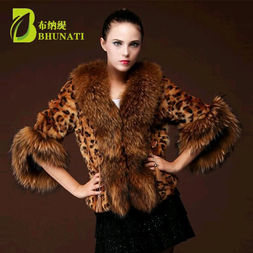 

BHUNATI Leopard Short Faux Fur Coat Sexy Mink Collar 3 Quarter Sleeve Overcoat Open Stitch Furry Jacket For Female BCD1507065