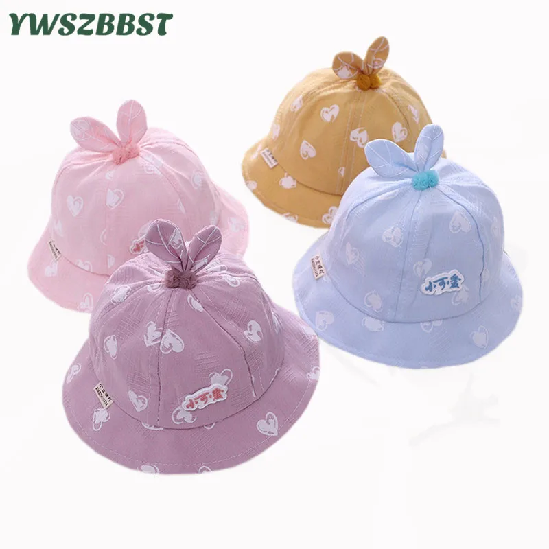 

New Spring Summer Children Sun Hats Love Heart Baby Girls Sun Hat Kids Fisherman Cap Boys Sunscreen Baby Bucket Hat
