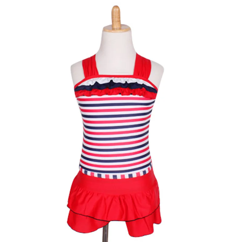 ragazze costume da bagno bambini un pezzo costumi da bagno vestito per la ragazza strisce piscina