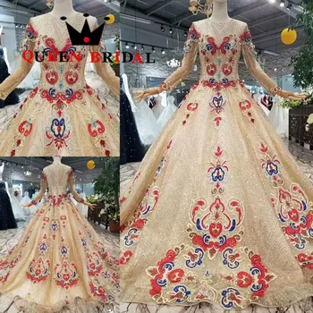 شراءجودة عالية 2020 Vestido De Festa A خط س الرقبة فستان سهرة فاخر رداء دي سهرة سيدة ثوب مسائي فستان رسمي طويل EV125