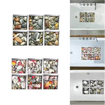 

6PCS/Set New 3D Bathtub Anti-Slip Stickers Home Decoration Bathtub Wall Stickers Fashionable Environmentally Friendly Waterproof