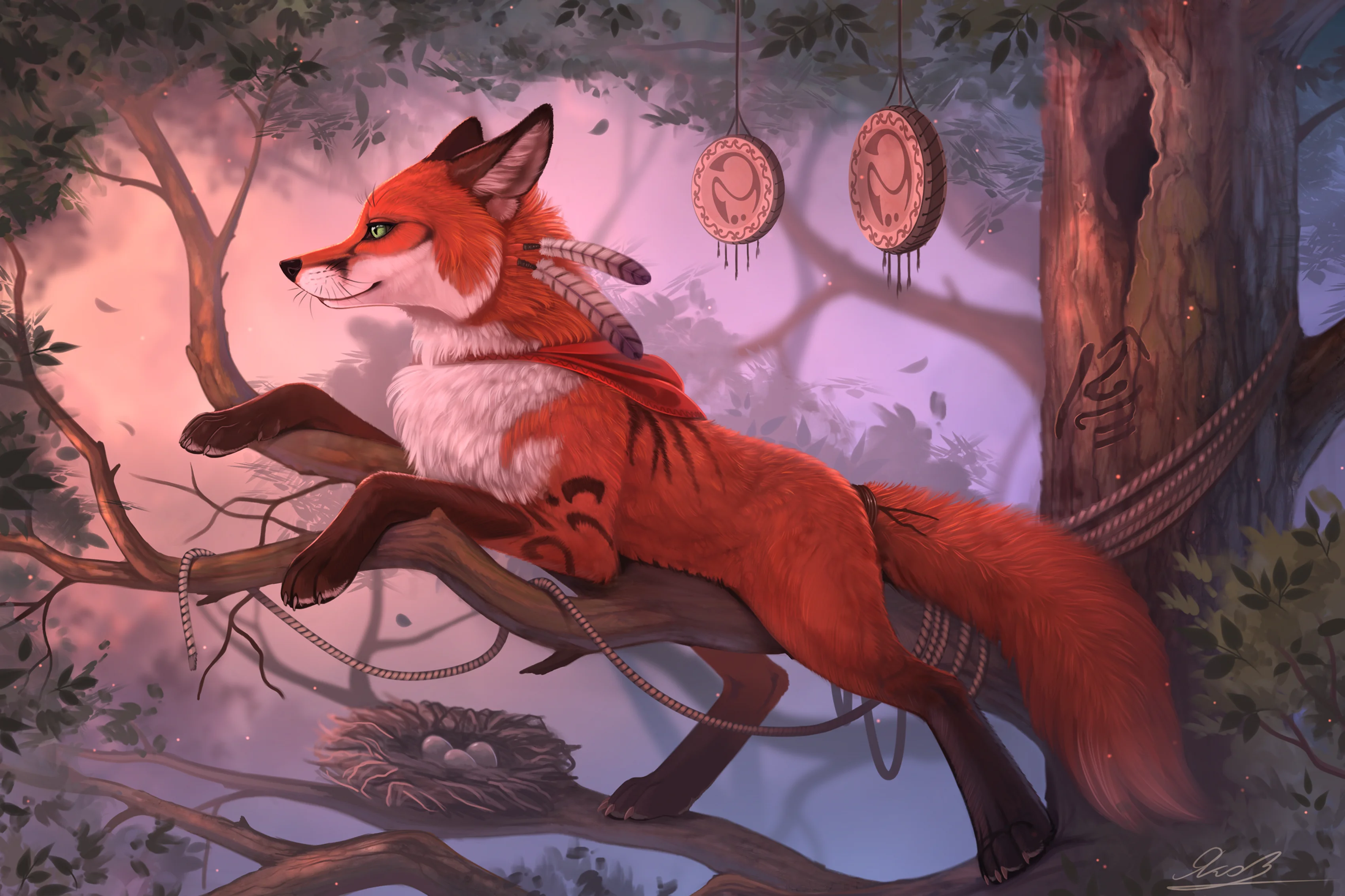 Home-decoration-furry-animals-fox-fantasy-art-Silk-Fabric-Poster-Print-DW266.jpg