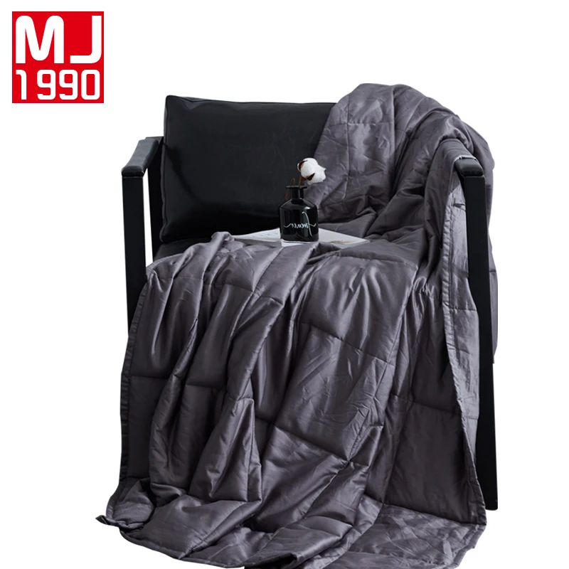 

Weighted Blanket 100% Cotton Material Solid Color Increased Quilt Sleep Aid Stress Relief Blanket