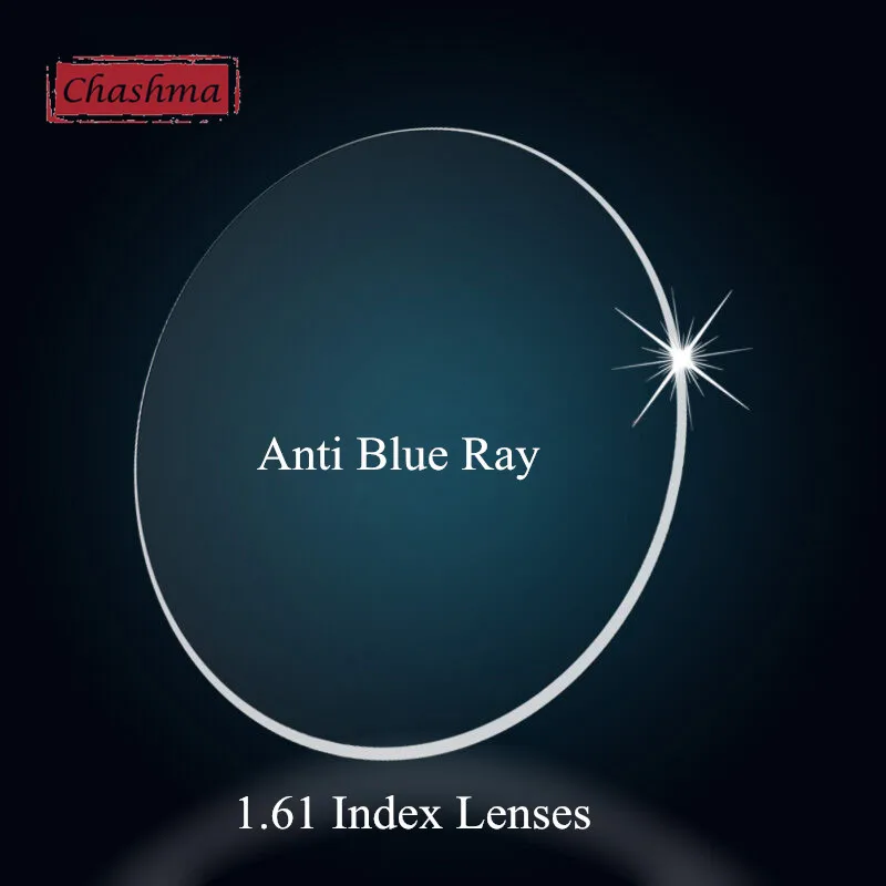 Chashma 1.61 Index Clear Color Eye Lens Prescription Anti Blue Ray Lenses Computer Working Blue Ray Cut Anti Reflective Lenses