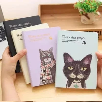 

Korean Cute Kawaii Meow Star Creative Hardcover Notebook With Color Papers Shcool Notebook Diary Book 2017 Planner Stationery