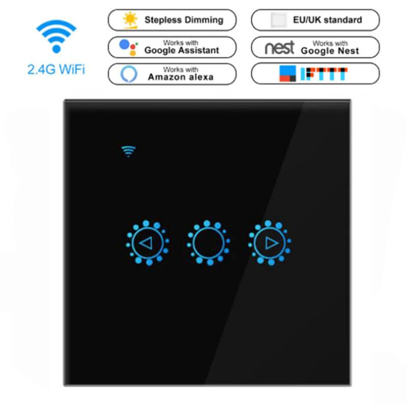 EU and UK RorainT Wi Fi Smart Стены Диммер сенсорный дистанционное управление переключатель функция времени Совместимость с Alexa 86/120 Тип - Цвет: EU and UK