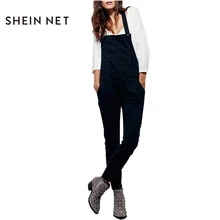 Sheinnet Sleeveless Preppy Women Jumpsuit Cross Back Pockets Button Playsuit Summer Casual Slim Chic Female Jumpsuit