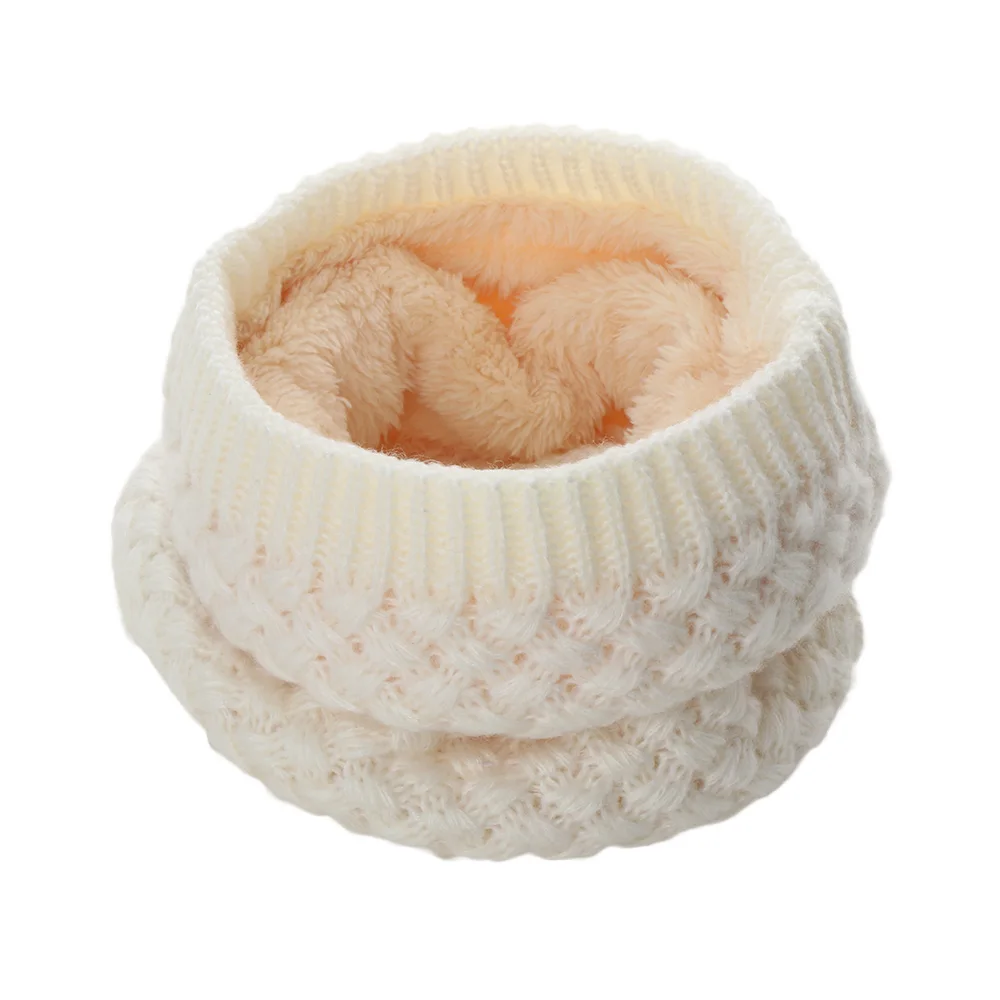 Женский шерстяной шарф хомут Snood однотонный вязаный с круглым кольцом Подарочный