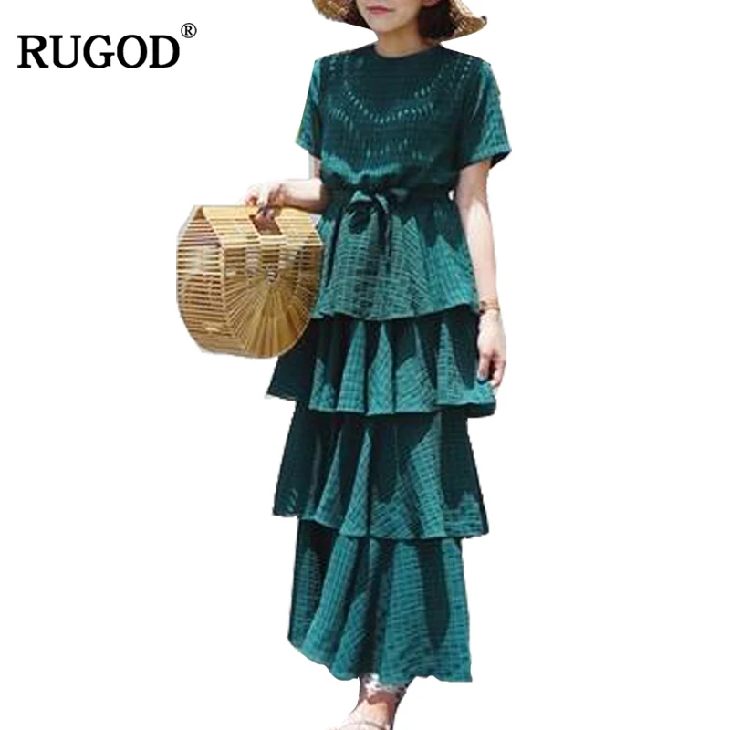 RUGOD 2018 новейшее летнее праздничное пляжное платье бохо женская элегантная туника