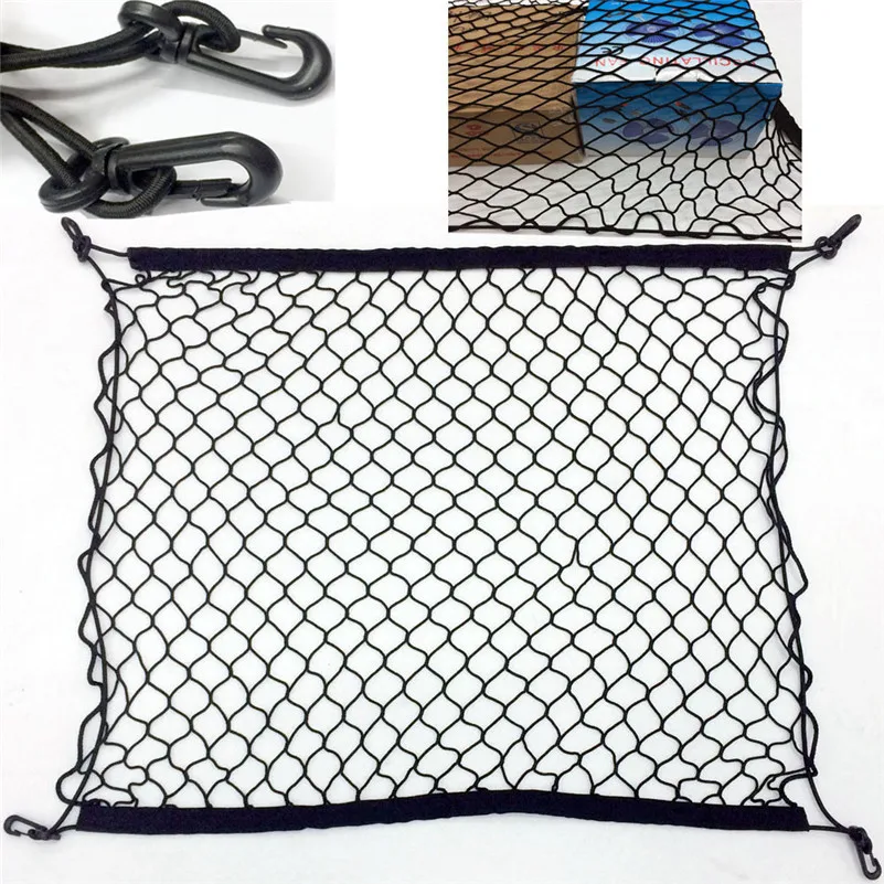 

Car Rear Elastic Mesh Cargo Net Holder Trunk Auto Elastic Storage 4 Hook For Mitsubishi ASX Outlander Car Accessories 70X70CM