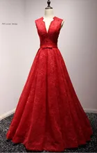 Long Red A Line Evening Dresses 2017 Lace Up Formal Evening Gowns For Wedding Party Prom Dresses Real Pictures In Stock