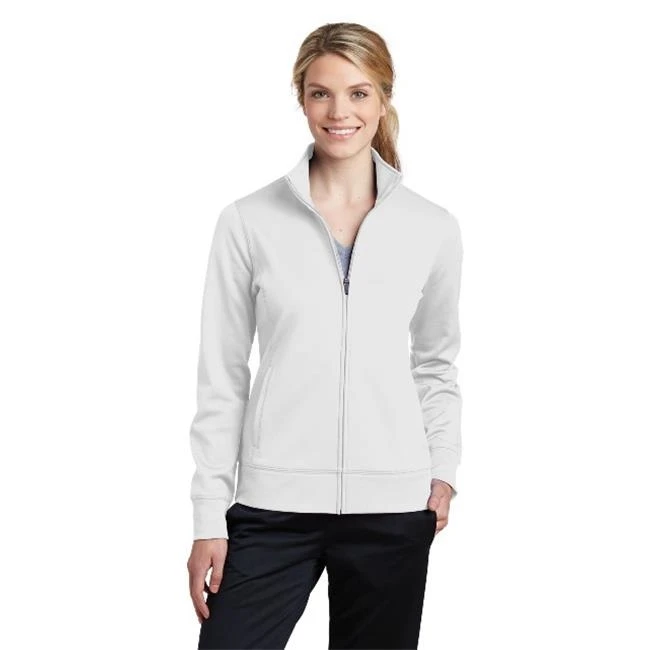 Sport-Tek LST241 Ladies Sport Wick Fleece Full Zip Jacket White - 3XL