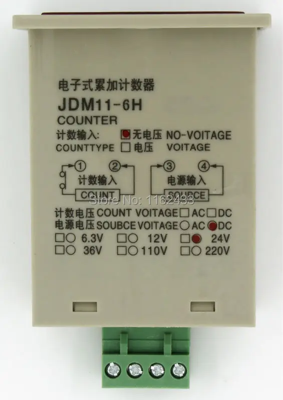 JDM11-6H 6 Digits Display Electronic Counter Relay Control DC 24V DD