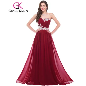 Grace Karin Long Bridesmaid Dresses 2017 Beading Sequins Floor Length Sweetheart Green Red Pink Blue Robe De Soiree Prom Dress