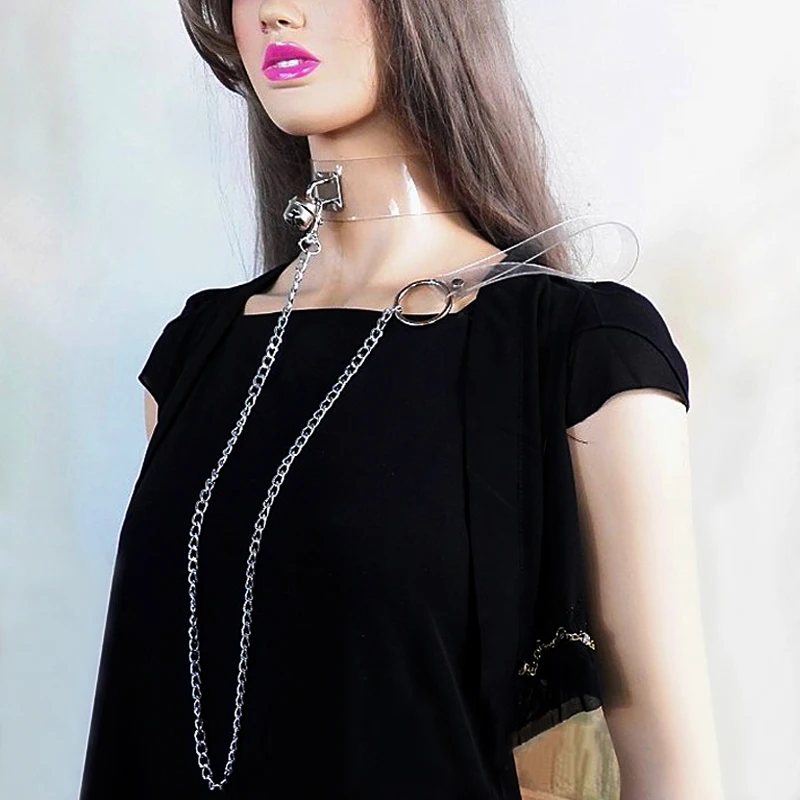 New transparent pvc Adult Slave Collar Leash Sexy Neck
