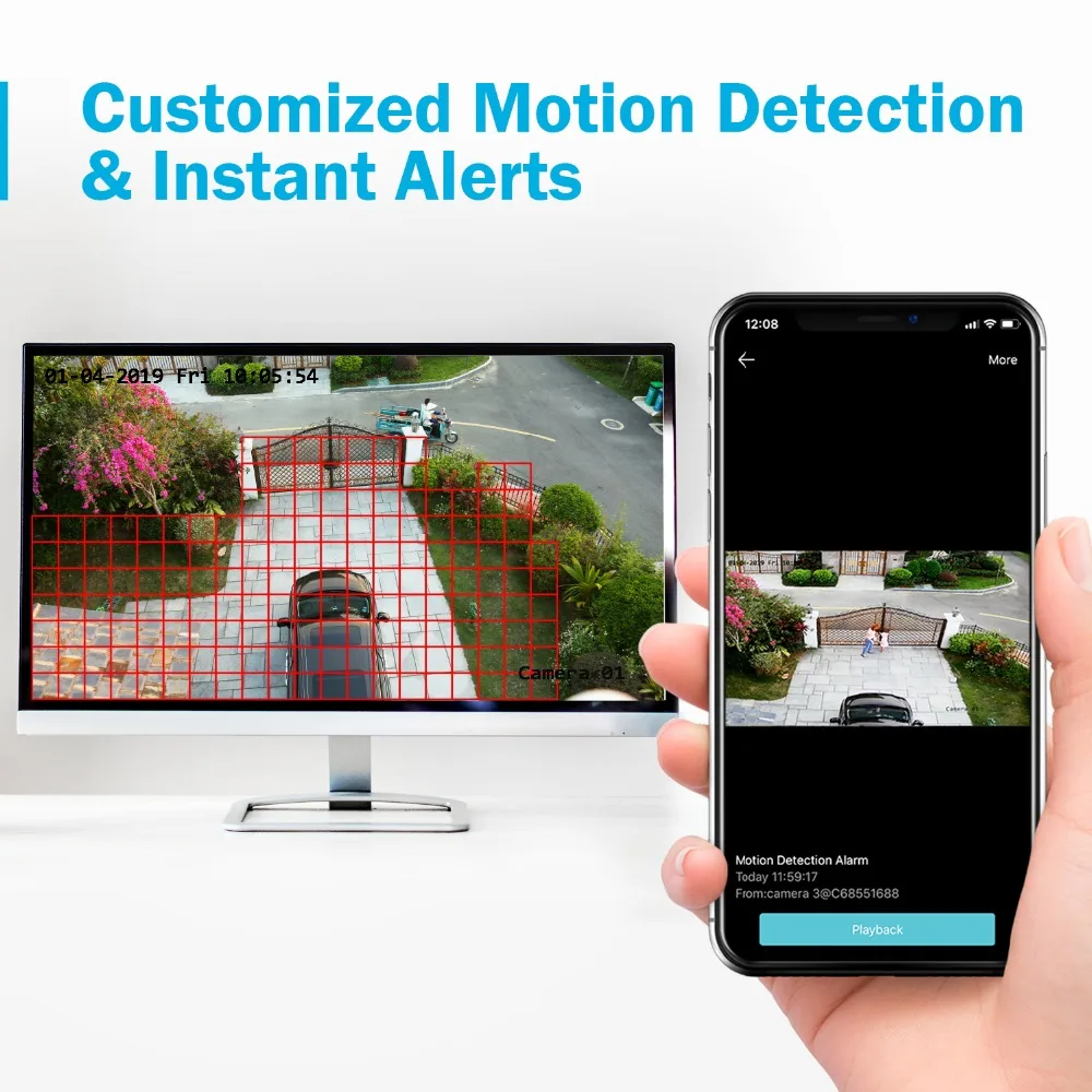 US $177.83 Annke 1080n Cctv Camera Dvr System 8pcs Waterproof 20mp Hd Tvi Black Dome Cameras Home Video Surveillance Kit Motion Detection