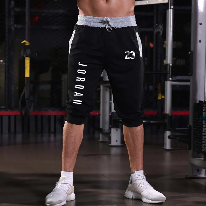 

2019 JORDAN 23 printing New Fashion Mens Baggy Jogger Casual Slim Harem Short Slacks Casual Soft Cotton Trousers Shorts