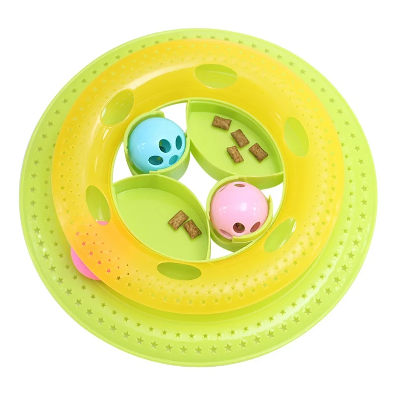 Забавная игрушка для котов, игрушки для кошек, интеллект, два диска для игры, игрушка для кошек, мячи, игрушки для животных, зеленый, оранжевый, высокое качество