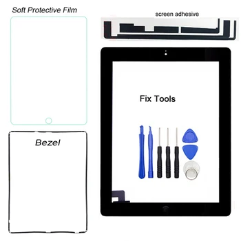 

1Pcs (Tested) Has frame bezel For Apple iPad 2 A1395 A1396 A1397 Digitizer Touch Screen Outer Panel Glass Lens (with button)