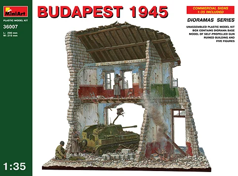 

Assembly of Building MiniArt Scene Model 36007 1/35 Soviet Hungary Budapest Xiang Battlefield Blocks