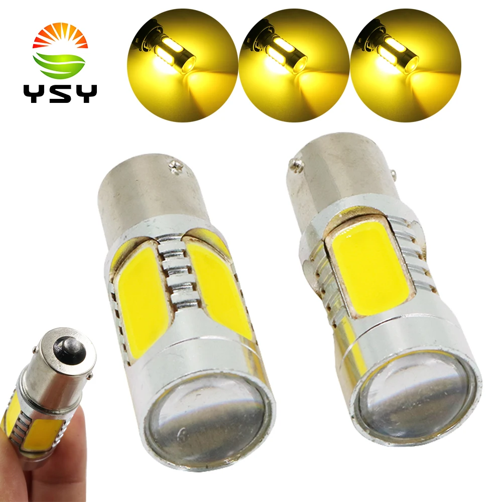 YSY 2x BA15S BAU15S 1156 P21W PY21W COB 7 5 W светодиодный фонарь лампа заднего хода Белый/Желтый с