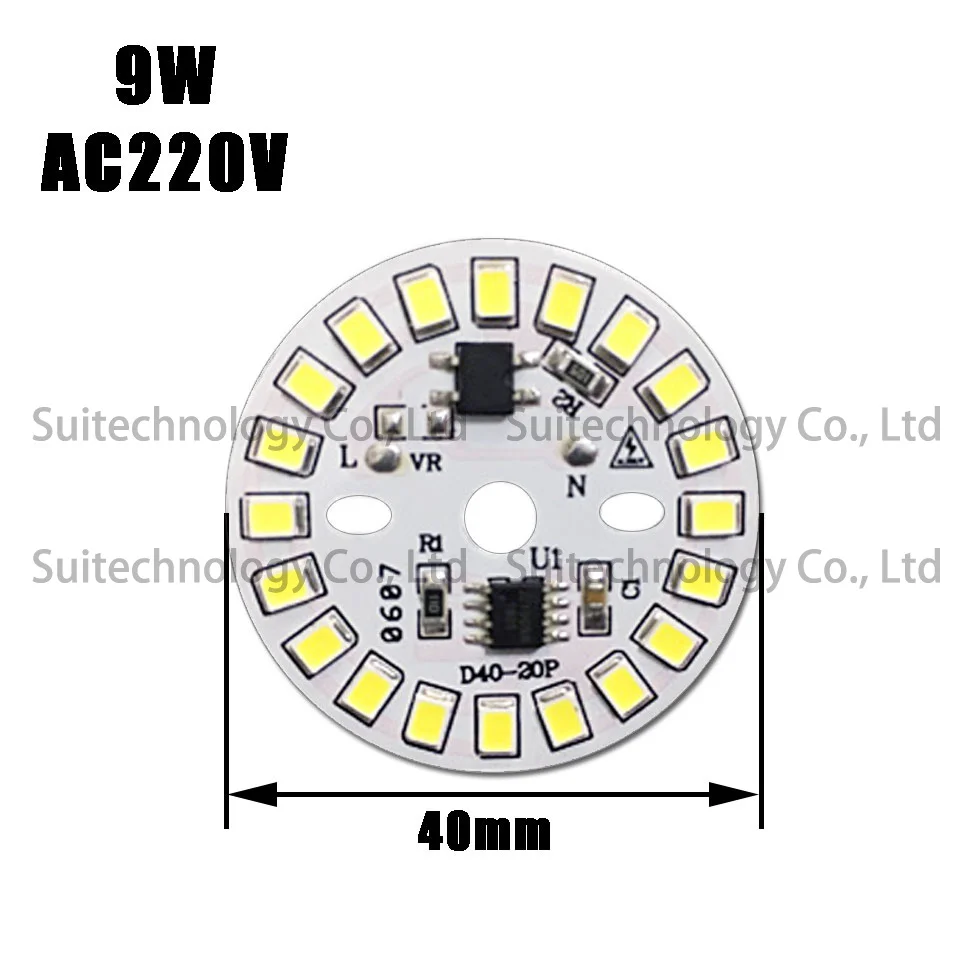 9 Вт Светодиодная лампа AC220V вход умная IC SMD2835 теплый белый чистый для DIY светильник