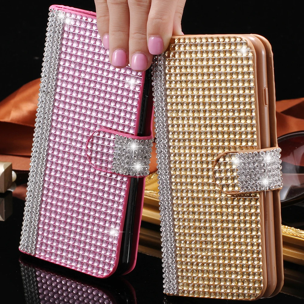 Full Bling Diamond Case For iPhone 6 6S For iPhone 6 Plus 6S Plus Glitter Rhinestone Wallet PU