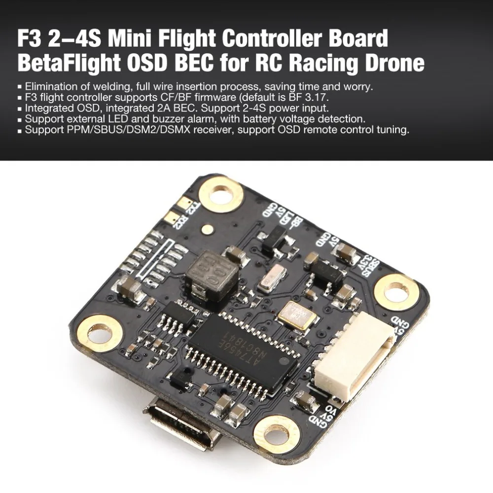

F3 F4 2-4S Mini Flight Controller Board with BetaFlight 3.2 OSD 5V/2A BEC for RC Racing Drone Quadcopter Aircraft Accessories ht