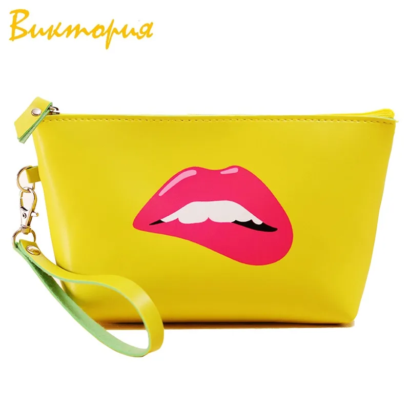 

CHARA'S bag brand Cosmetic bag women’s Cartoon doodle fashion Clutch PU waterproof Cosmetic cosmetic Coin key student bag