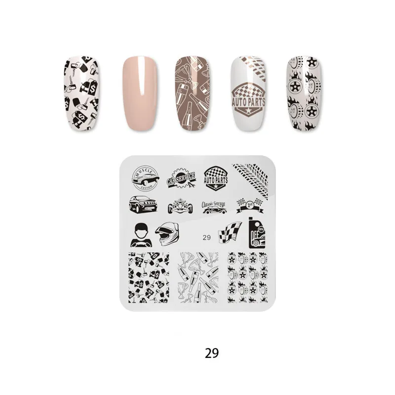 Маникюрный Летний стиль, штамповка для ногтей, пластины, цветок, мороженое, жираф, дизайн ногтей, штамповка, квадратная пластина, трафарет, маникюрные инструменты для ногтей