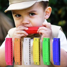 New Colorful 10 Holes Harmonica Musical Instrument Translucent Children Kid Baby Educational Toy For Birthday Gift Random Color
