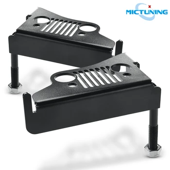 

MICTUNING 2pcs Car Front Foot Pegs for Jeep Wrangler JK 2DR JKU 4DR 2007-2017 Solid Steel Black Foot Rest Peg Grille Pedal Panel