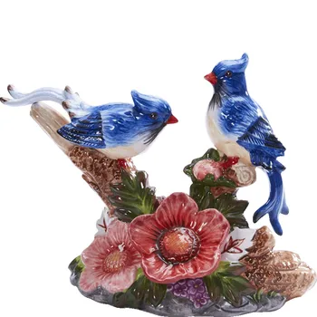 

New Classical Cute blue birds ceramic crafts art ornaments home decor handicraft porcelain animal figurines Wedding Gifts