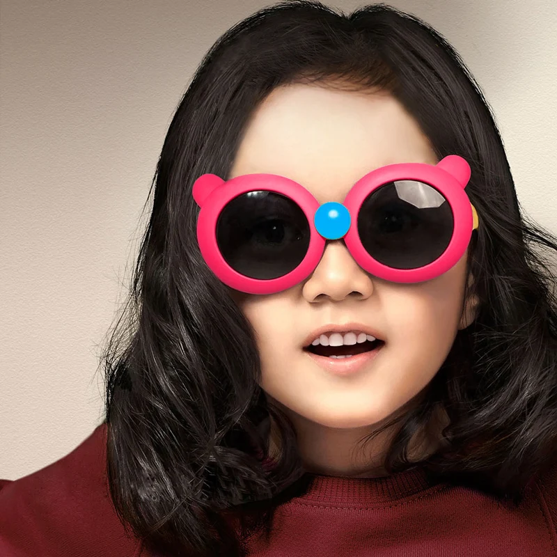 Children Points sun Boy Oval Sunglasses kids Coating glasses UV400