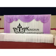 White and Lilac Wedding BackdropWedding DecorationWedding Curtain With Swags Free Shipping