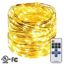 12 м 39FT 240 светодиодный s серебряной проволоки теплый белый светодиодный Строка Огни Праздник Звездное свет Рождественские огни Фея с пульт+ улица адаптер CE
