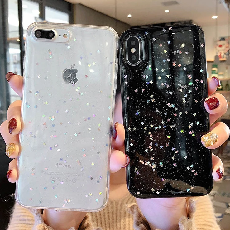 

Luxury Bling Glitter Case for iPhone XS Max XR X Cover for iPhone 8 7 6 6S Plus 5 5S Back Cover Love Heart Silicone Phone Cases