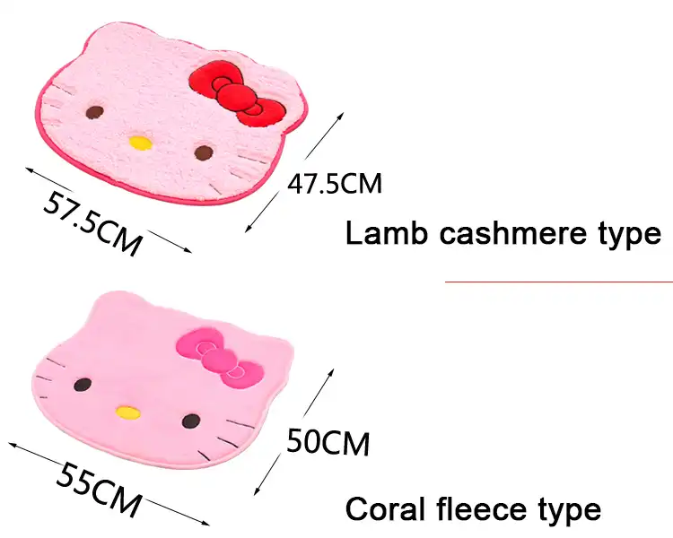 Hello Kitty Bathroom Mat Anti Slip Suede Water Absorption Round