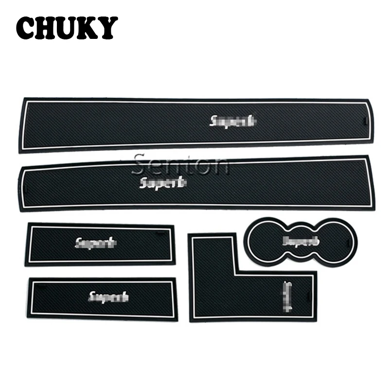 

CHUKY For Skoda Fabia Accessories For Skoda Rapid Yeti Superb 9pcs Car cup mat Door gate slot pad Interior decoration
