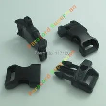 50 шт./партия, 14 мм, 5/8 дюймов, тканевая сумка, пряжки, пластиковые застежки, свисток, изогнутые боковые пряжки для параконда, 45*20 мм/шт