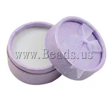 24 шт. круглая коробка для колец милые мини фиолетовые футляры для колец Высококачественная упаковка для ювелирных изделий