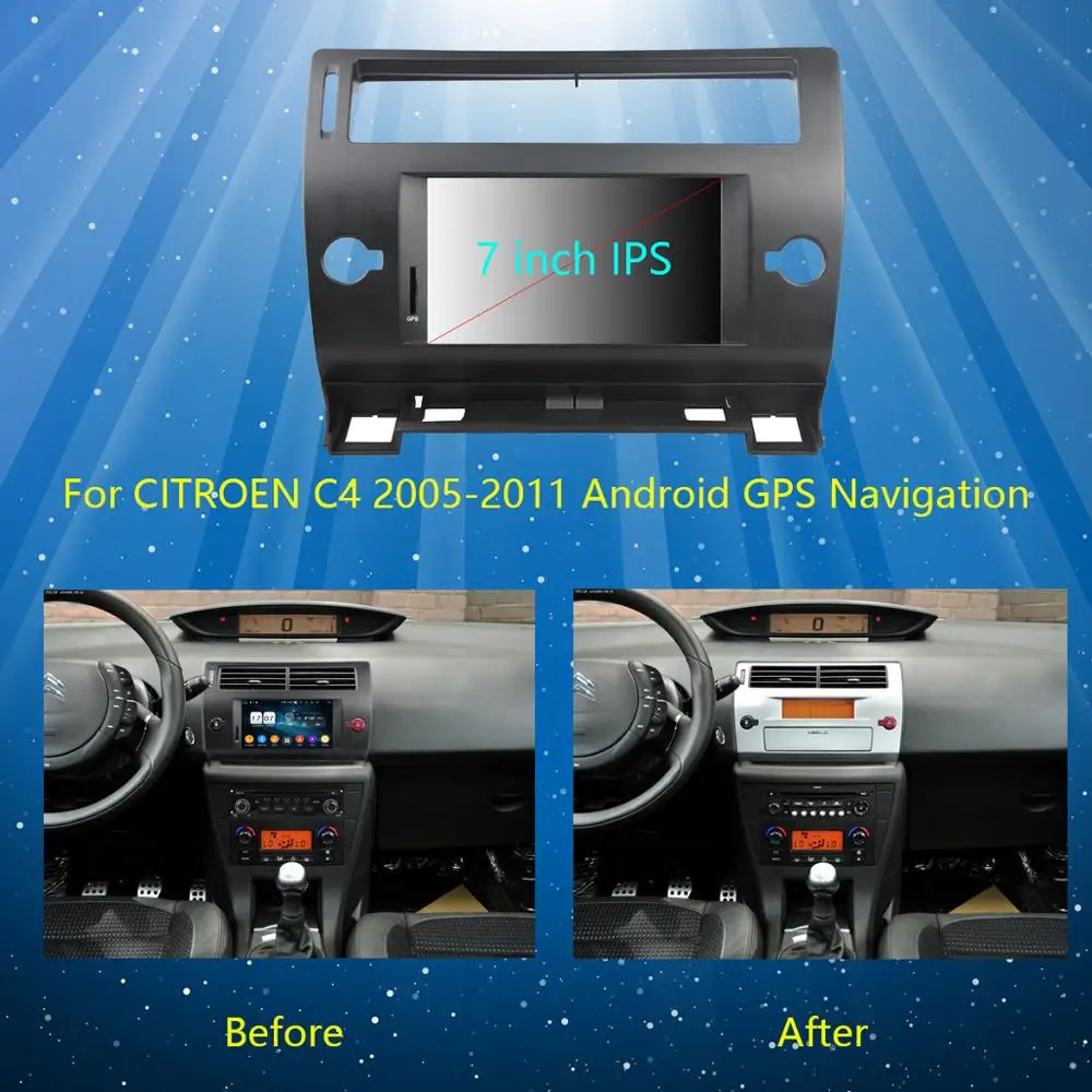 Best 7"IPS 1920*1080 8Core 4G+64G Android 9.0 Car DVD Player For Citroen C4 Quatre Triumph 2004 2005 2006 2007 2008 2009-2012 Radio 2