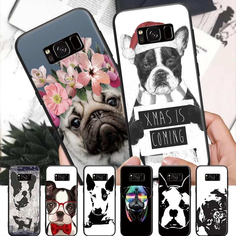 

Charming Unique Puppy silhouette Pattern For Samsung Galaxy S6 S7 Edge S8 S9 Plus Note 3 4 5 8 9 Hard Phone Case