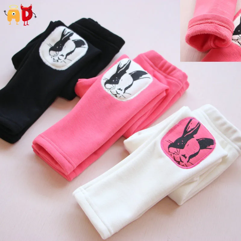 

AD Cute French Bull Dog Baby Girls Skinny Pants Fleece Trousers for Winter Spring for Girls Children's Clothing and Accessories