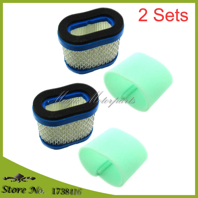 

2 pcs Air Filters + 2 pcs Pre Filters Fits Briggs & Stratton 498596 690610 697029 5059h 4207