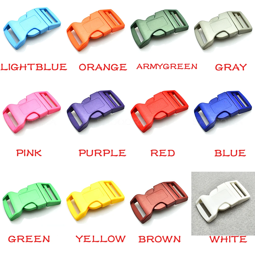 12pcs 1"Plastic Colorful Contoured Side Release Buckles For Paracord