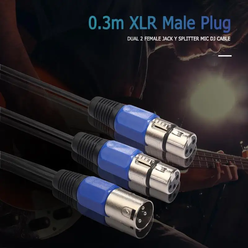 0,3 м XLR до 2XLR папа-мама аудио кабель провод для микрофонного микшера усилитель корпус штекер красивый и прочный