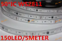 10 Пиксели на метр; 30LED/M DC12V 5 м WS2811 Светодиодный цифровой волшебной полосы 10 IC на метр водонепроницаемый IP67 в силиконовой трубки